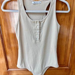 Cream Tank Top Body Suit
